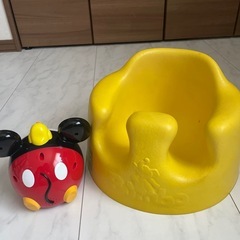 【2点セット】ミッキー英語おもちゃ＆バンボ（トレイ付き・破れあり）の画像