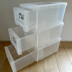 ホーマック（DCM） スリム引き出しケース  （横幅30×奥行40×高さ22cm、日本製）3個セットの画像