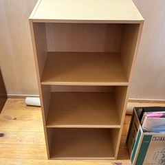 【クーチャン様】木製3段シェルフ／本棚 シンプル収納棚【引き取り...