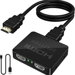 HDMI 分配器 1入力2出力 ケーブル付き 4k 二股