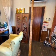 欄間と竹柱
