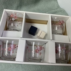 桜柄　冷茶グラス　5客　未使用品　訳あり　の画像