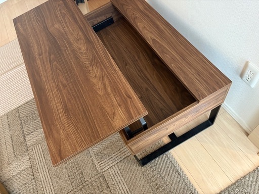 【値下げ！】昇降式 2WAY テーブル デスク 収納 コーヒーテーブル 在宅 リモート