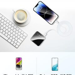 モバイルバッテリー 小型 20000mAh 【業界新設計 & 大容量 超軽量199g】 小型モバイルバッテリー 携帯充電器 急速充電 携帯バッテリー 2USBポート 持ち運び便利 LEDライト付き 2台同時充電 機内持ち込み可 アウトドア/防災/出張/の画像