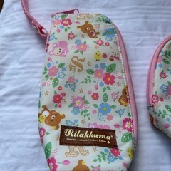 Rilakkuma リラックマ　花柄ランチバッグとボトルホルダーのセットの画像