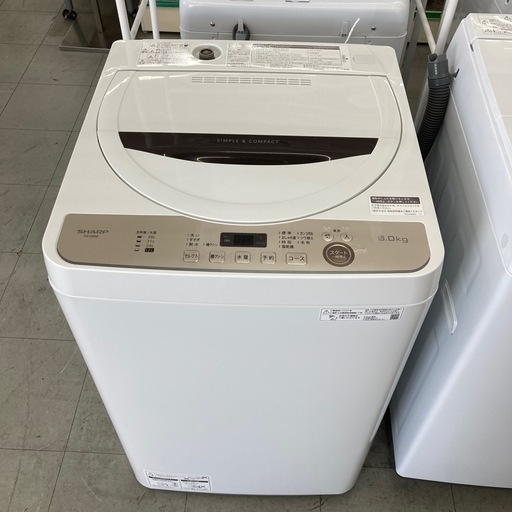 シャープ　6kg洗濯機　2021年製 ES-GE6E