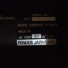 Fender Japan フェンダー ベースアンプ SIDEKICK BASS15の画像