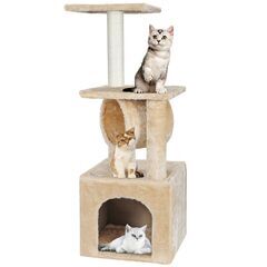 ★据置きタイプ★ キャットタワー 隠れ家 多頭飼いにも 頑丈 安定性抜群の画像