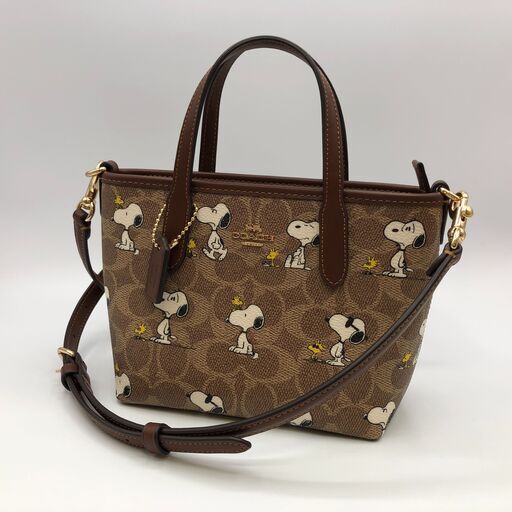 【ジャングルジャングル岸和田店】COACH コーチ シティ ミニ トートバッグ ピーナッツ CBS83 スヌーピー レディース ブラウン系 南大阪 岸和田市 貝塚市 泉佐野市 和泉市 忠岡町 熊取町