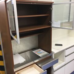 ★リユースのサカイ横浜南店★YM1116 unico レンジボード ブラウン W80×D46×H180 クリーニング済みの画像