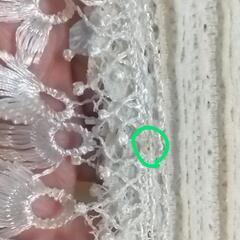 アイボリー レースストール フリンジ付きの画像