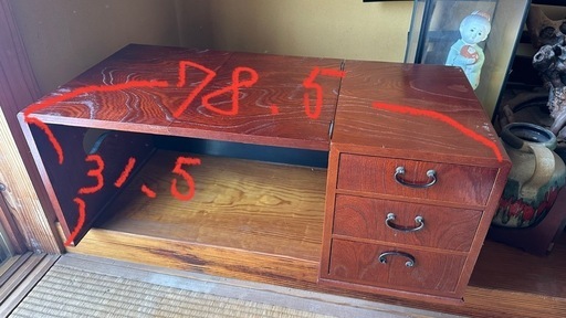 【更に値下げ中】【昭和レトロ】【アンティーク】【美品】折りたたみ文机 小物入れ　引出し コンパクト 木製