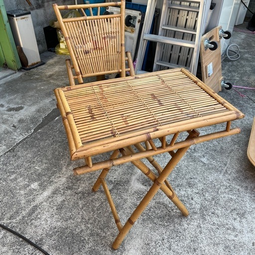 テーブル・椅子セット バンブーセット 折りたたみ可能 オシャレ