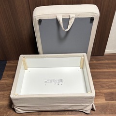 IKEA イケアEKTORP エークトルプ オットマン フレーム&カバー HALLARP ハーラルプ ベージュ の画像