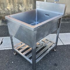 中古　1槽シンク　600X750X800（BG150）ステンレス　流し台　厨房　業務用　愛知県 一宮市 名古屋 稲沢 江南 岩倉 岐阜 羽島 各務ヶ原 三重 愛知 グッドプライス一宮の画像