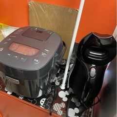 大至急！7月14日までに！SHARP冷蔵庫、アイリスオオヤマ電子レンジ、ハイセンス洗濯機、炊飯器、ラック取りに来れる方の画像