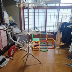 物干しスタンドと収納棚
