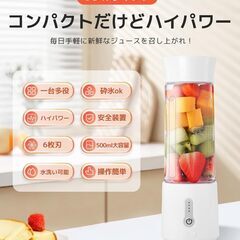 ◆新同◆Sun Area ジューサー ミキサー 氷対応 500ml USB充電式の画像