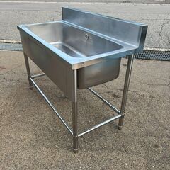 ステンレス製 1槽シンク W1200×D600×H800 高さ調節可能 厨房 厨房機器 店舗 店舗用品 ステンレスシンク 業務用 流し台 Y1850の画像