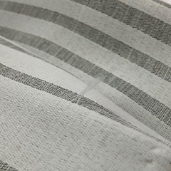 ニトリ　グリーン系ストライプ　カーテンの画像