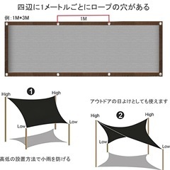 新品　 ポリエチレン製　遮光ネット2x4m 日除けシェード 屋外 農業 園芸用 の画像
