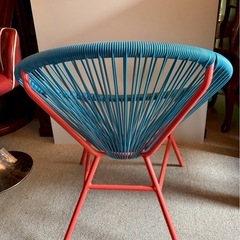 Francfranc ロータス パーソナルチェア ブルー×レッド　廃盤　入手困難の画像