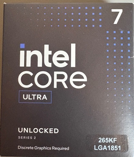 INTEL Core Ultra7 265KF プロセッサー BX80768265KF/AZ (30M Cache, 3.90GHz) LGA1851