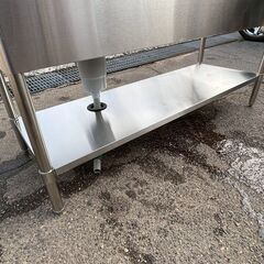ステンレス製 1槽シンク 作業台 W1500×D600×H830 水栓穴付 状態良好 厨房 厨房機器 店舗 店舗用品 ステンレスシンク すのこ 流し台 Y1852の画像
