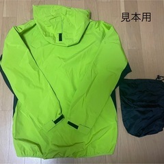 新品未使用タグ付　未開封　撥水　レインウェア　レインジャケット　雨合羽　上衣のみ　Lサイズ　メンズ　ライトグリーン　の画像