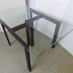 厚さ15mm 強化ガラス天板 4人掛けダイニングテーブルのみ  ☆ 店頭お引き取り歓迎【自社配送は札幌市内限定】【倉庫保管】の画像
