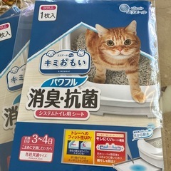 猫砂2キロ×2袋　シート4枚の画像