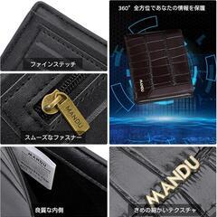 PORRASSO 財布 メンズ ミニ財布 PUレザー 二つ折り財布 ネイビーの画像