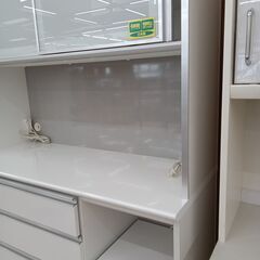リユースのサカイ栃木店★ジモティ割あり★ 古賀家具 食器棚 ホワイト W119.5×D48×H201.5 クリーニング済み TC9690の画像