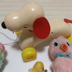 当時物昭和レトロ、扇風機、ゼンマイヒヨコ、犬っころの画像