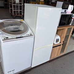 🔹家電7点セット  洗濯機・冷蔵庫・オーブン・ケトル・炊飯器・トースター・収納棚 🚚【配達可能・保証付き】の画像