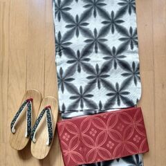綿絽の浴衣と帯のセット(未使用品)の画像
