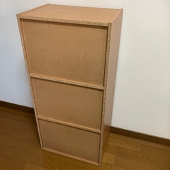 ★カラーBOX（茶木目３段）の画像