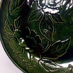 伊万里焼　唐津焼　田中乾山　作家　共箱　牡丹　緑磁器　レアの画像