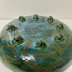 伊万里焼　唐津焼　田中乾山　作家　共箱　牡丹　緑磁器　レアの画像