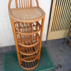 ラタン 籐 スリッパラックの画像