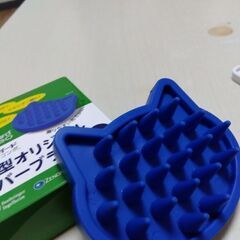 猫型オリジナルラバーブラシ　猫さん用　シャンプーブラシ