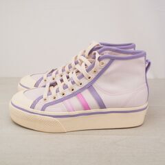 美品 adidas スニーカー NIZZA PLATFORM MID 24.5cm　厚底スニーカーの画像