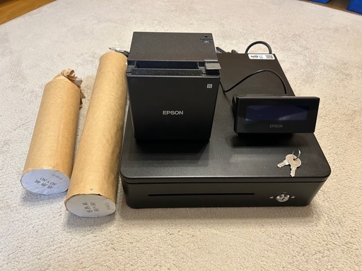 スマレジ　キャッシュドロアー、レシートプリンター、モニターセット