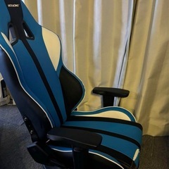 AKRacing ゲーミング 座椅子 ブルー 青 極坐(ぎょくざ)V2 高耐久PUレザー 180度リクライニング の画像