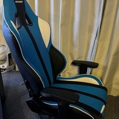 AKRacing ゲーミング 座椅子 ブルー 青 極坐(ぎょくざ)V2 高耐久PUレザー 180度リクライニング の画像