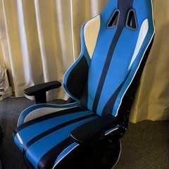 AKRacing ゲーミング 座椅子 ブルー 青 極坐(ぎょくざ)V2 高耐久PUレザー 180度リクライニング の画像