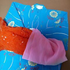 浴衣　子ども　子供　キッズ　ブルーの画像