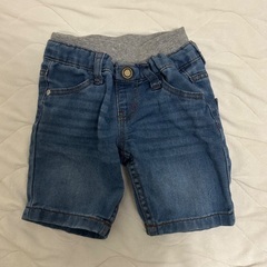デニムハーフパンツ ゴム入りウエスト 95cmの画像