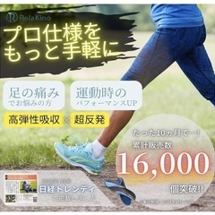 Rela Kino インソール スポーツ AIRSOLE 【衝撃吸収と高反発を生み出す4層構造】 中敷き 疲れない 立ち仕事 メンズ レディース (L)の画像