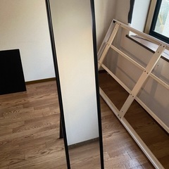 FLAKNAN フラークナン スタンドミラー, ブラック, 30x150 cmの画像